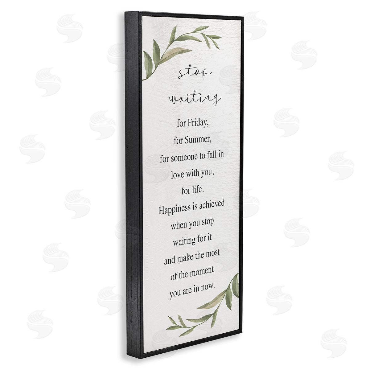 Stupell Studio Stop Waiting Inspirational Text Sign Botanical Border