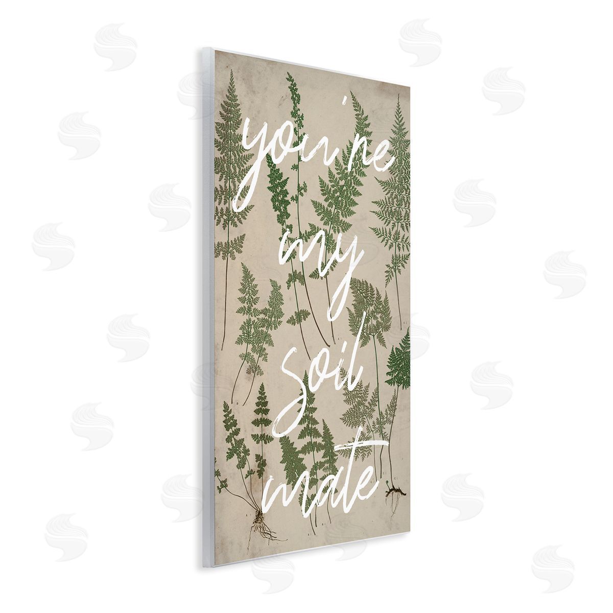 Stupell Studio You're My Soil Mate Rustic Fern Calligraphy Wall Plaque Art Print