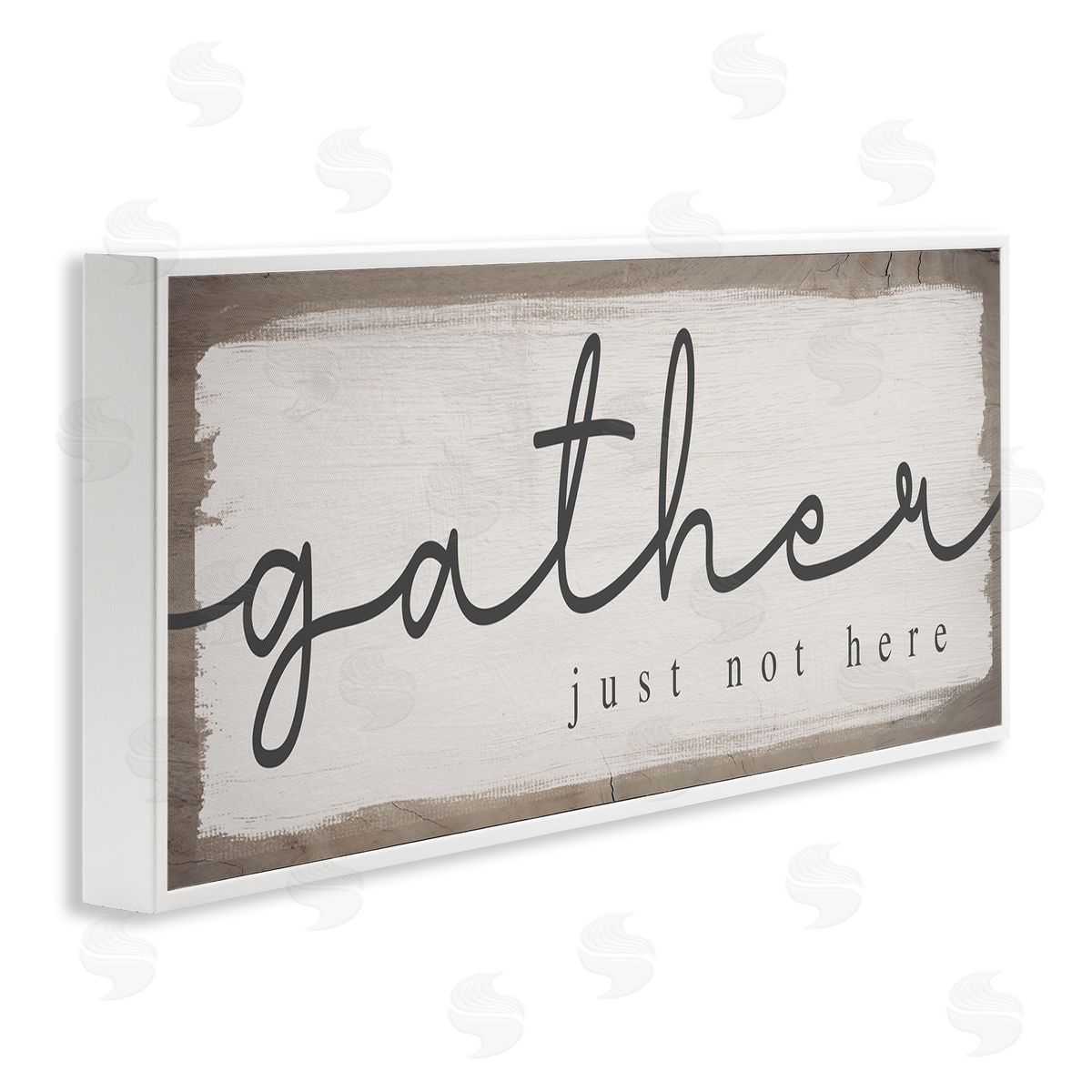 Stupell Studio Gather Just Not Here Playful Calligraphy Phrase