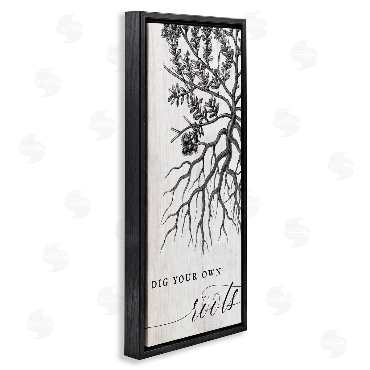 Dig Your Own Roots Empowering Black Floating Frame Canvas Wall Art, Home Decor by Stupell Studio