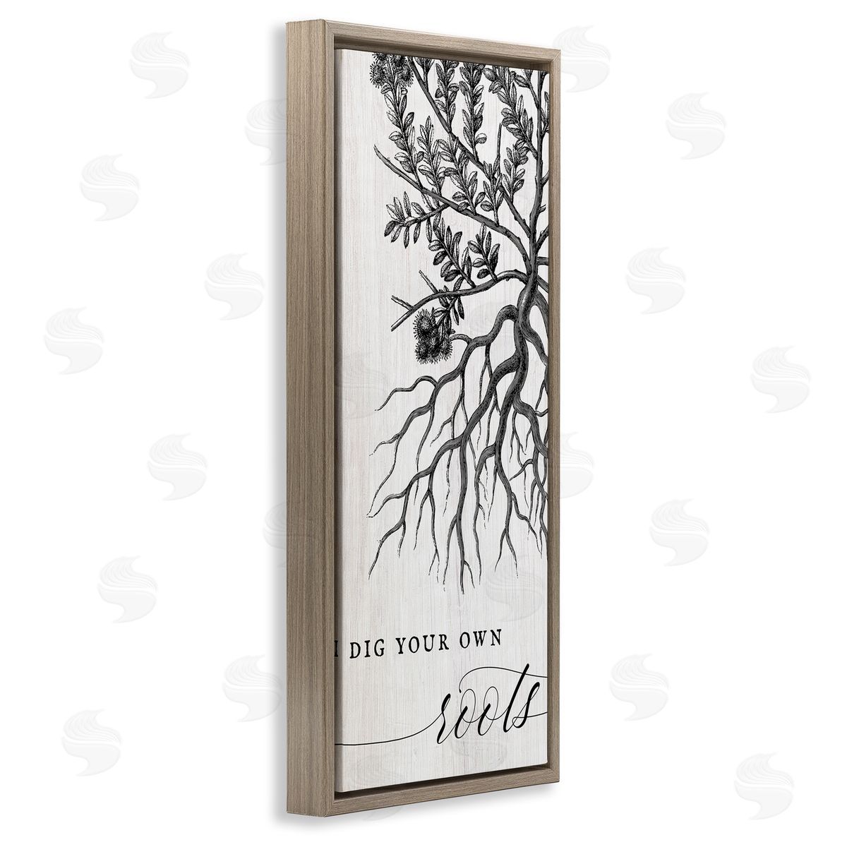 Dig Your Own Roots Empowering Brown Floating Frame Canvas Wall Art, Home Decor by Stupell Studio