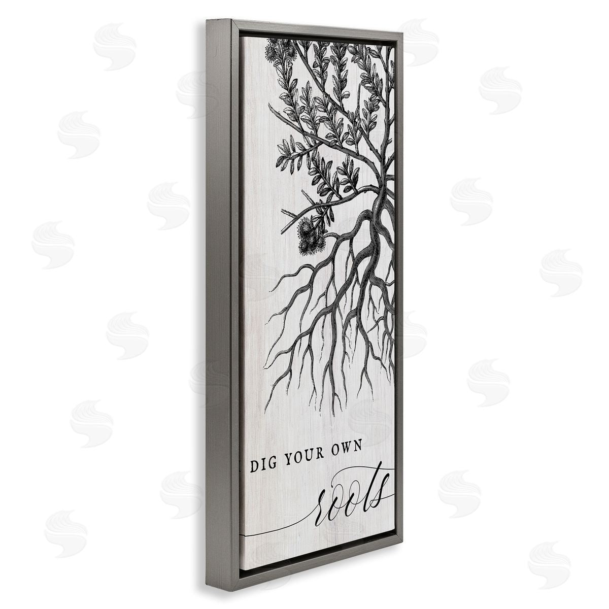 Dig Your Own Roots Empowering Grey Floating Frame Canvas Wall Art, Home Decor by Stupell Studio