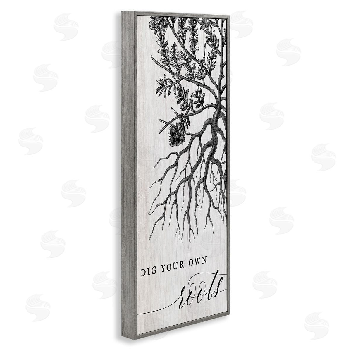 Dig Your Own Roots Empowering Grey Frame Print Wall Art, Home Decor by Stupell Studio