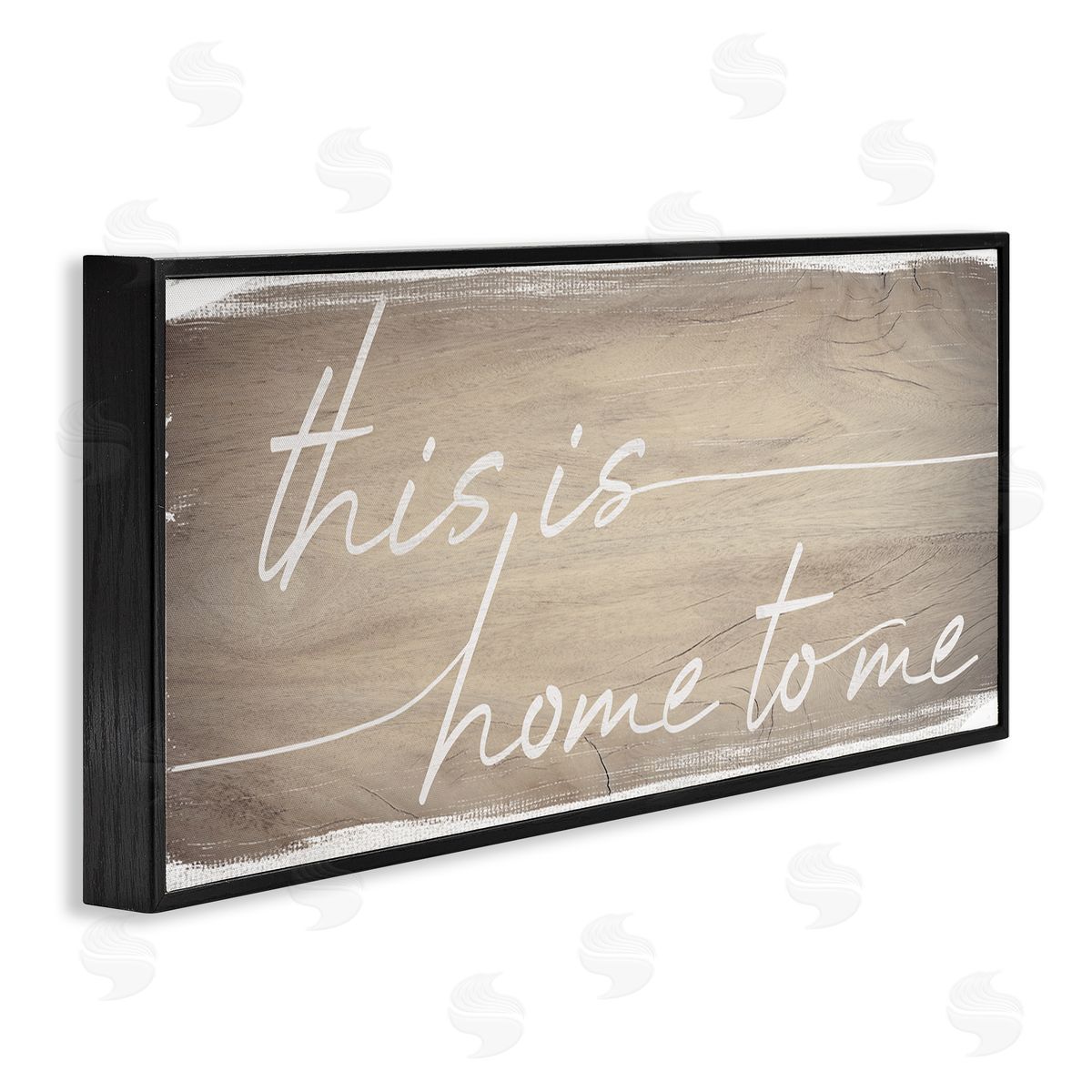 Stupell Studio Home To Me Rustic Grain Pattern Cursive Phrase