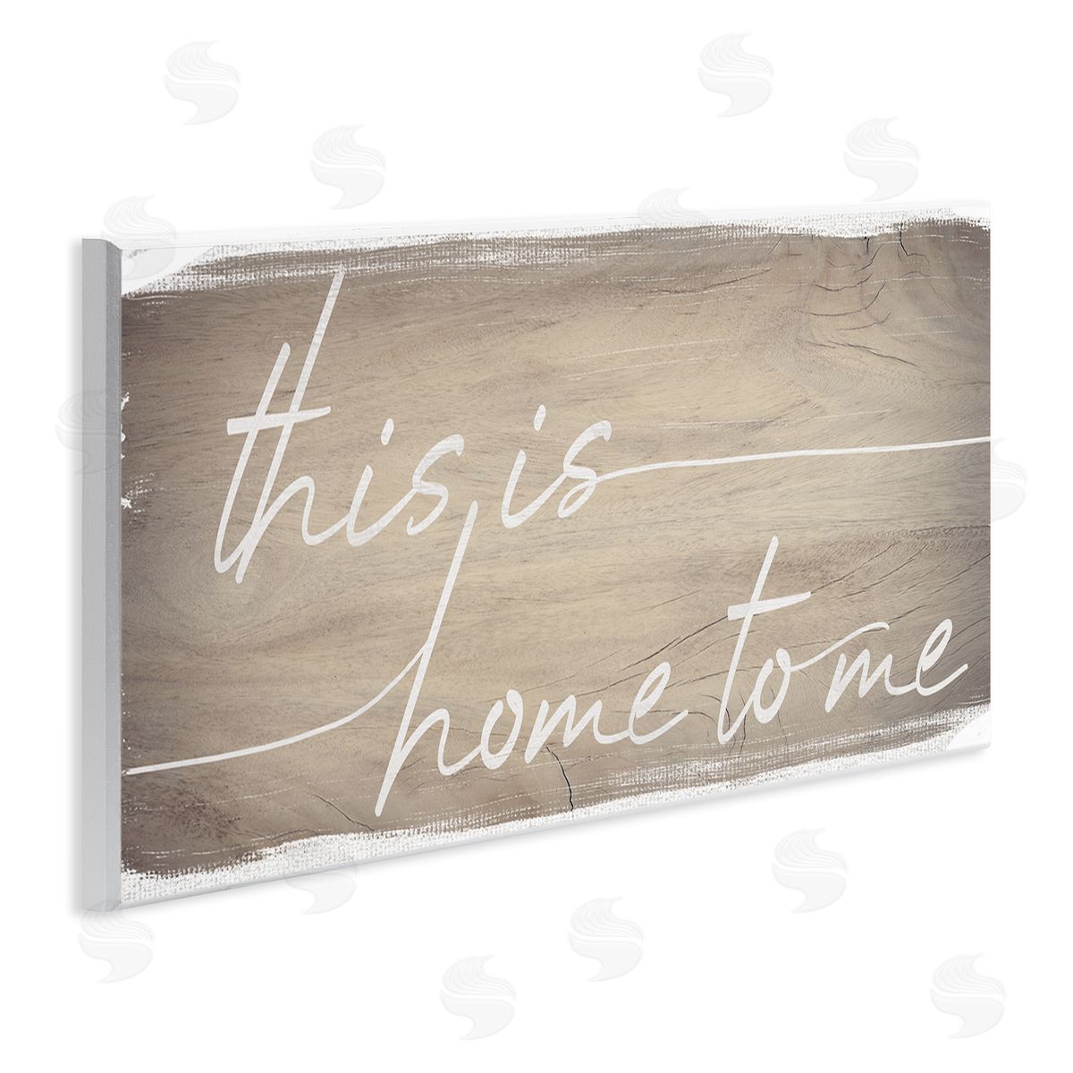 Stupell Studio Home To Me Rustic Grain Pattern Cursive Phrase
