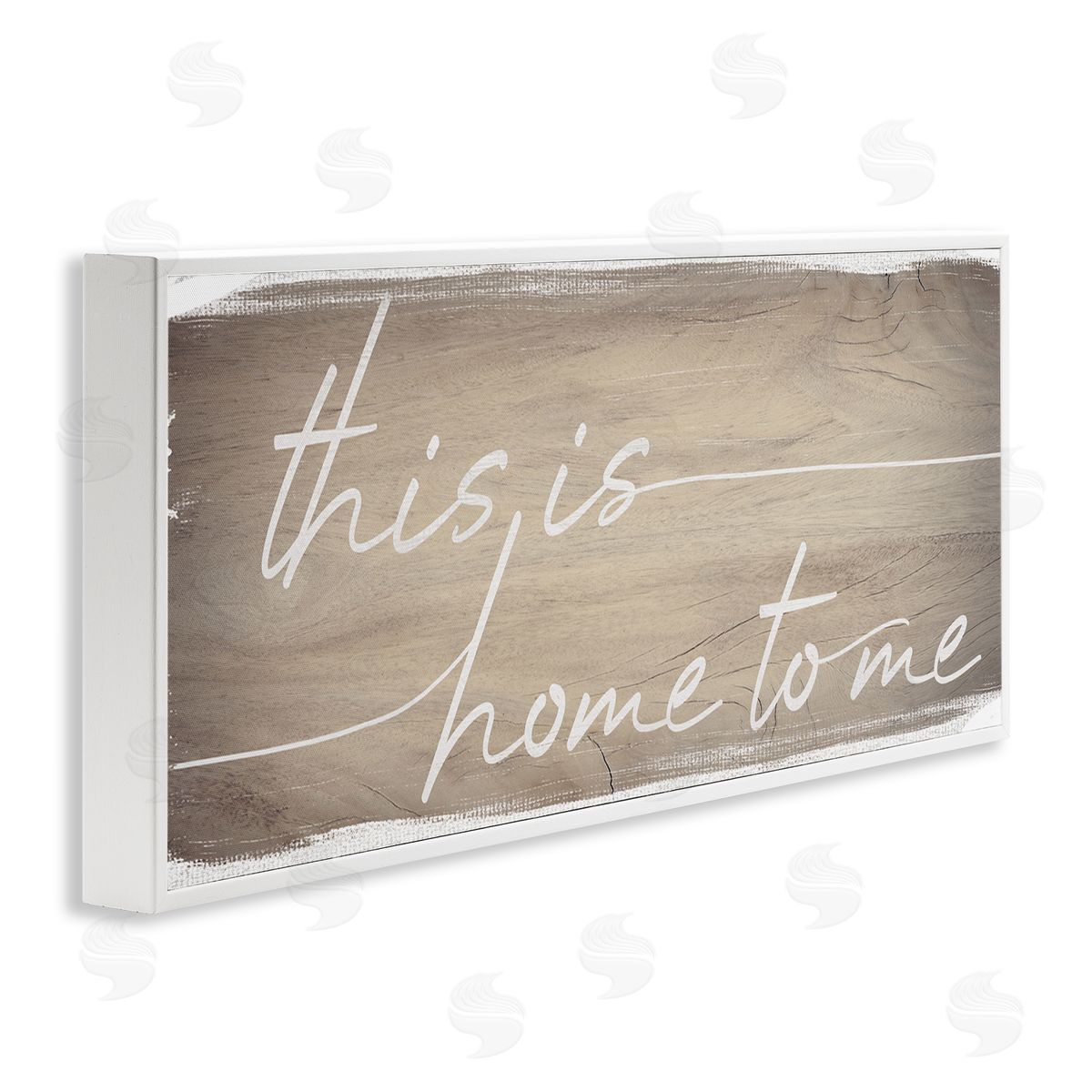 Stupell Studio Home To Me Rustic Grain Pattern Cursive Phrase