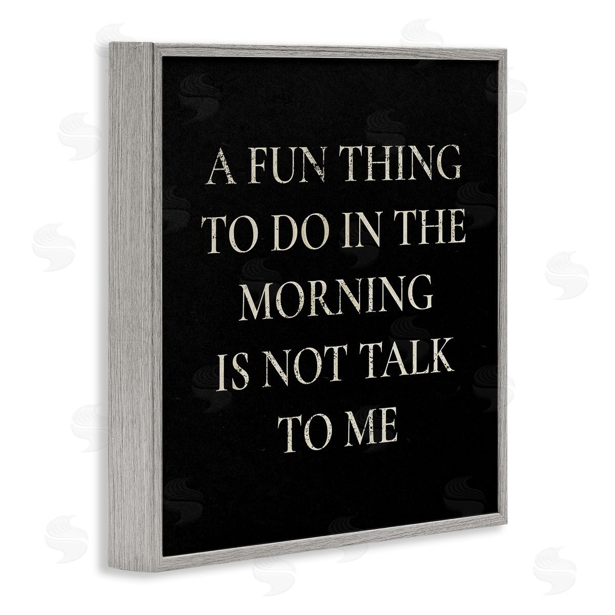 Stupell Studio Don't Talk To Me Silly Morning Quote Humor Gray Framed Glicee Wall Art Print