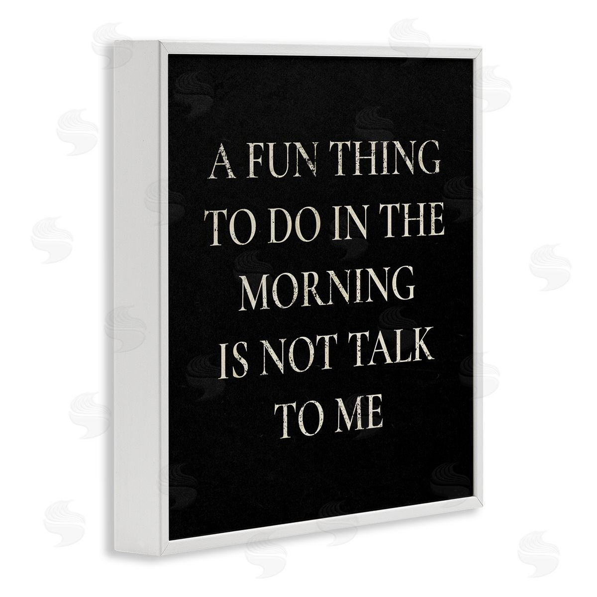 Stupell Studio Don't Talk To Me Silly Morning Quote Humor White Framed Glicee Wall Art Print