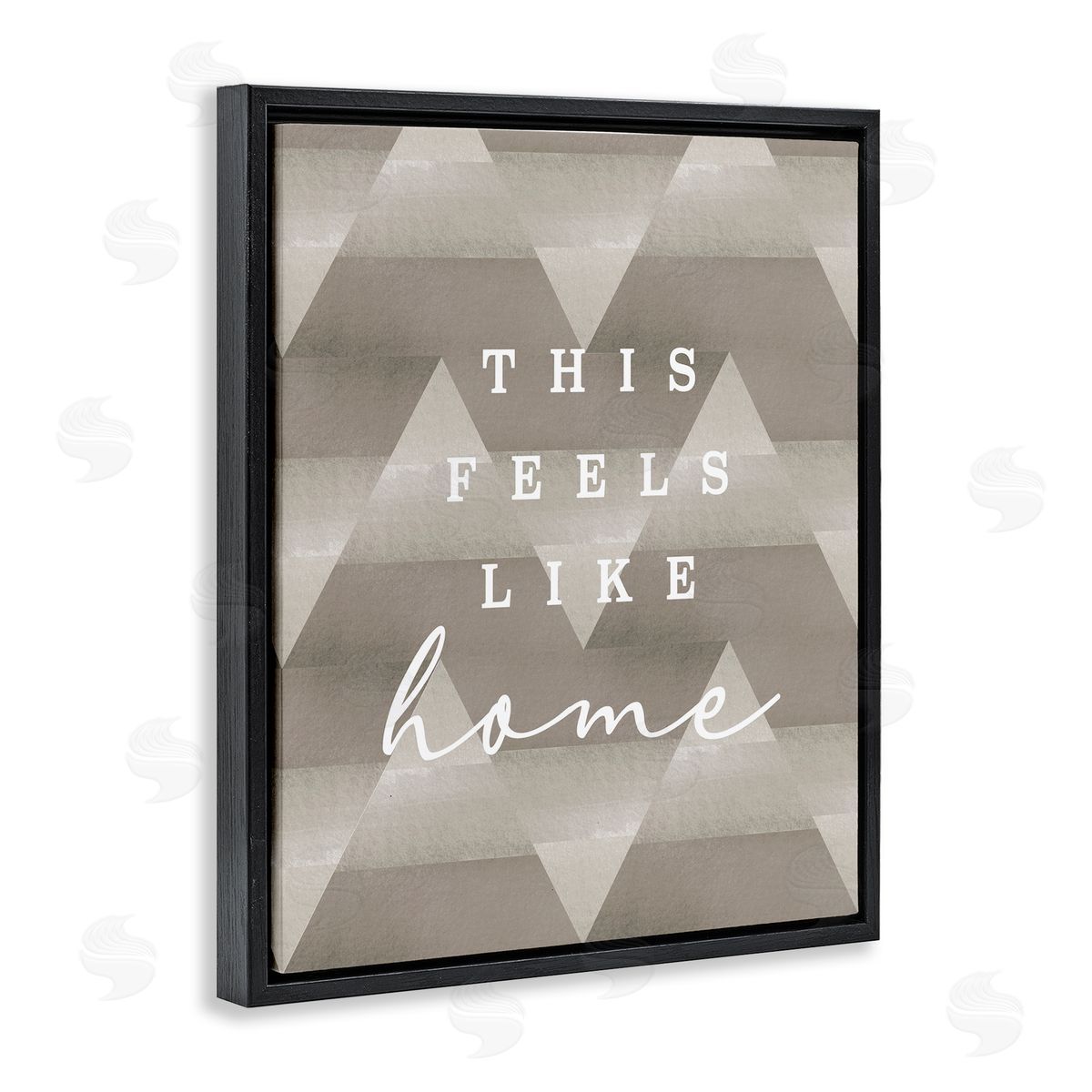 Stupell Studio This Feels Like Home Mountain Pattern Typography  Black Floating Frame Canvas Wall Art Print