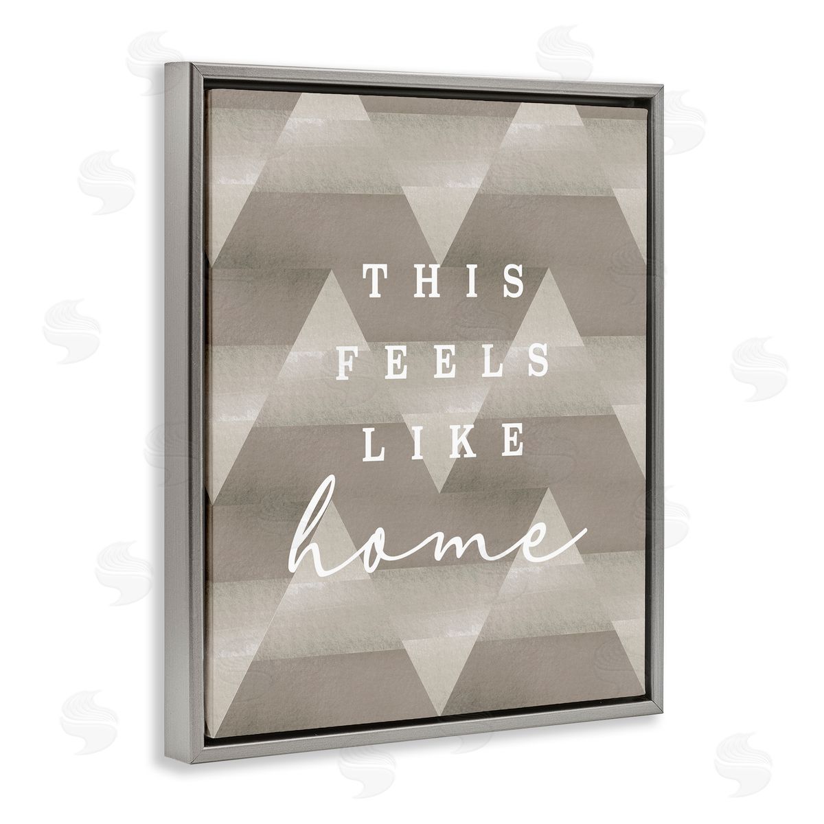 Stupell Studio This Feels Like Home Mountain Pattern Typography  Gray Floating Frame Canvas Wall Art Print