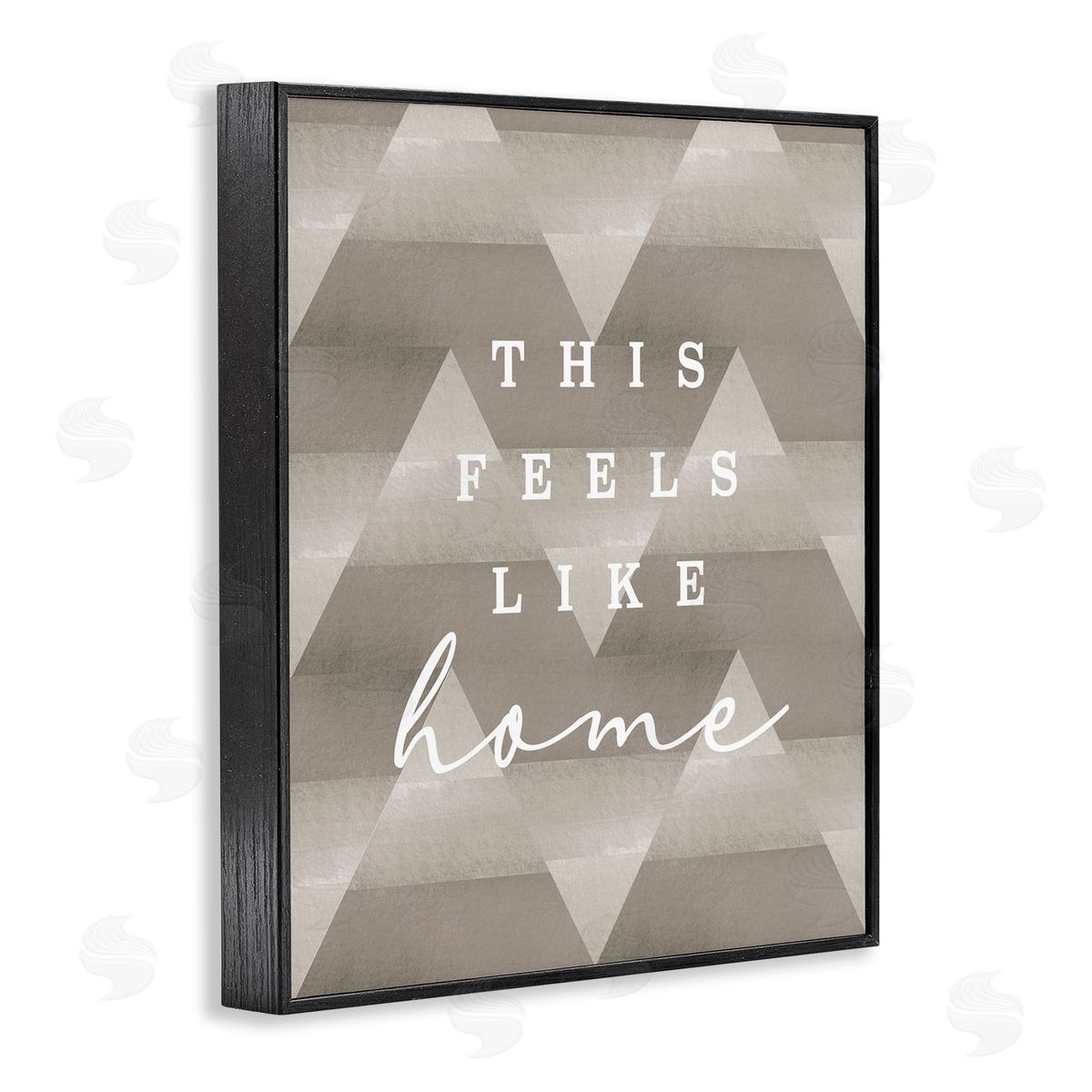 Stupell Studio This Feels Like Home Mountain Pattern Typography  Black Framed Giclee Wall Art Print