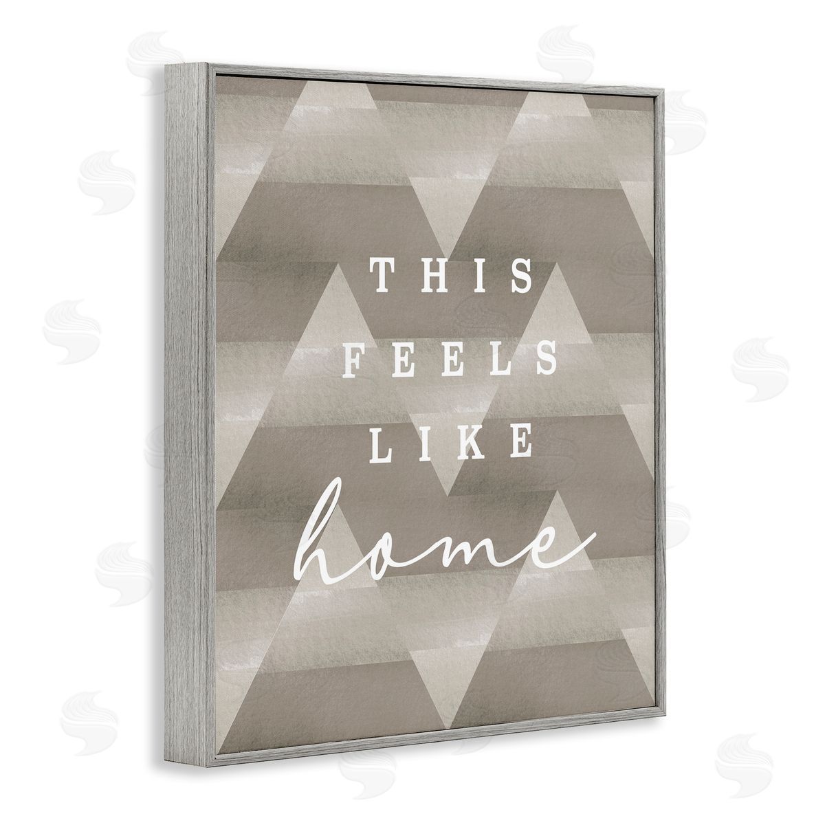 Stupell Studio This Feels Like Home Mountain Pattern Typography  Gray Framed Giclee Wall Art Print