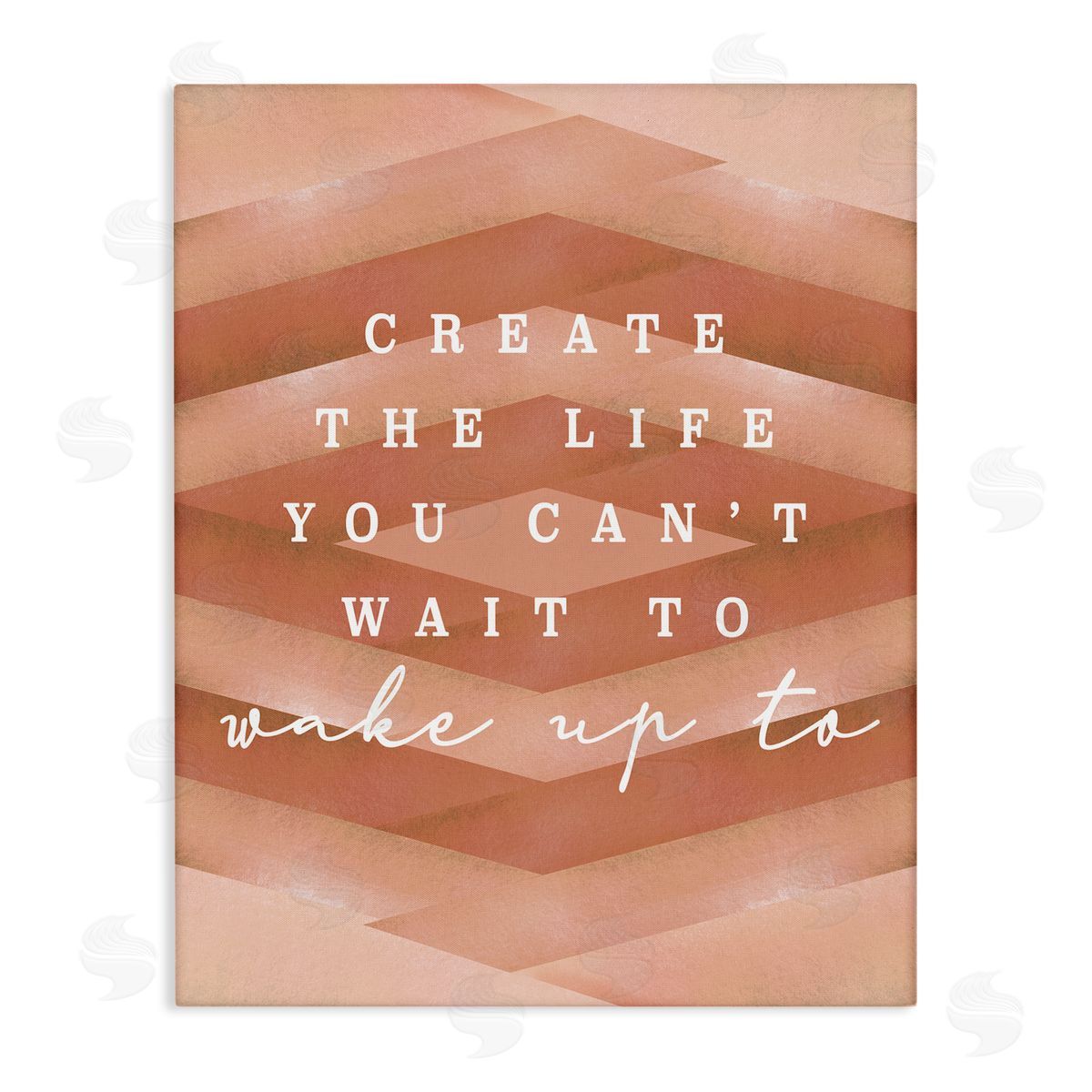 Stupell Studio Uplifting Inspirational Quote Geometric Stripes Stretched Canvas Wall Art Print