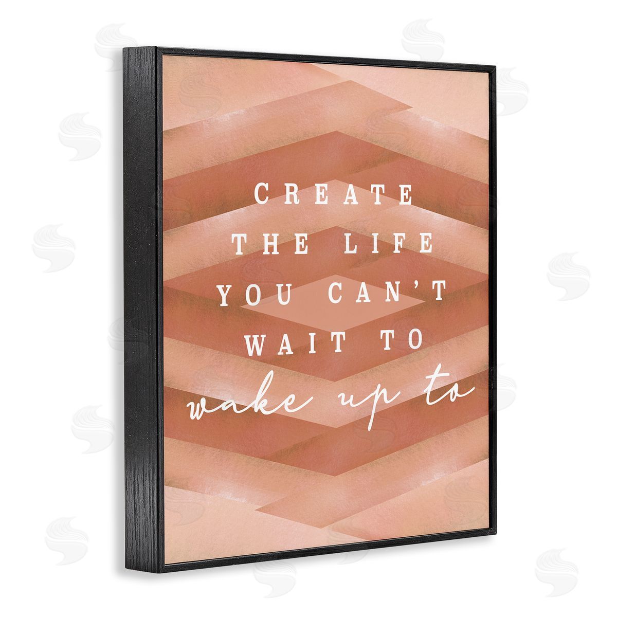 Stupell Studio Uplifting Inspirational Quote Geometric Stripes Black Framed Giclee Wall Art Print