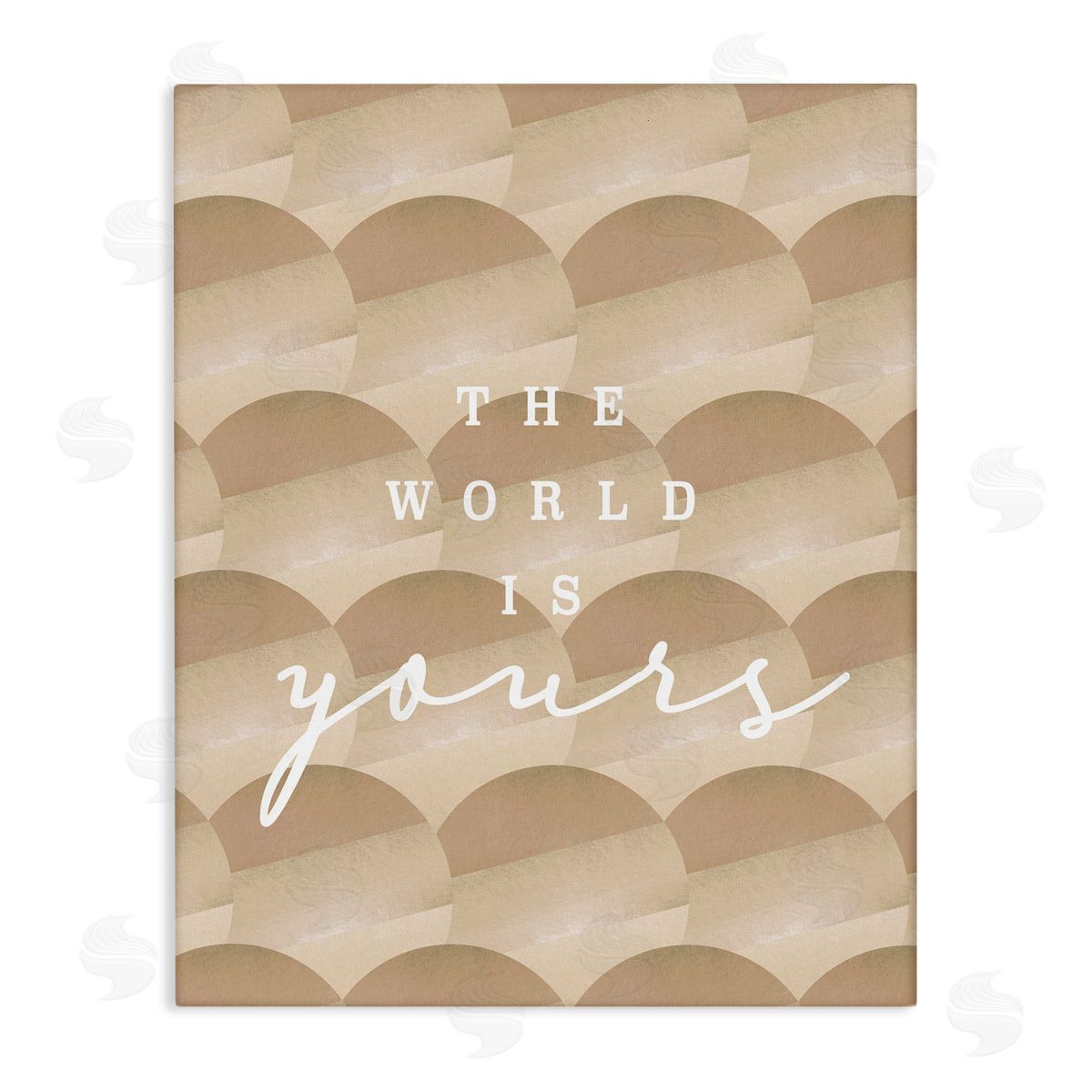 Stupell Studio World Is Yours Phrase Geometric Circle Pattern  Stretched Canvas Wall Art Print