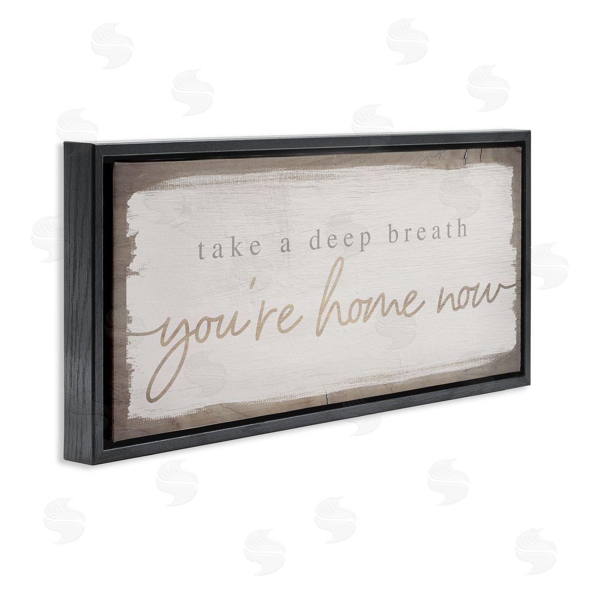 You're Home Now Weathered Chic Black Floating Frame Canvas Wall Art, Home Decor by Stupell Studio