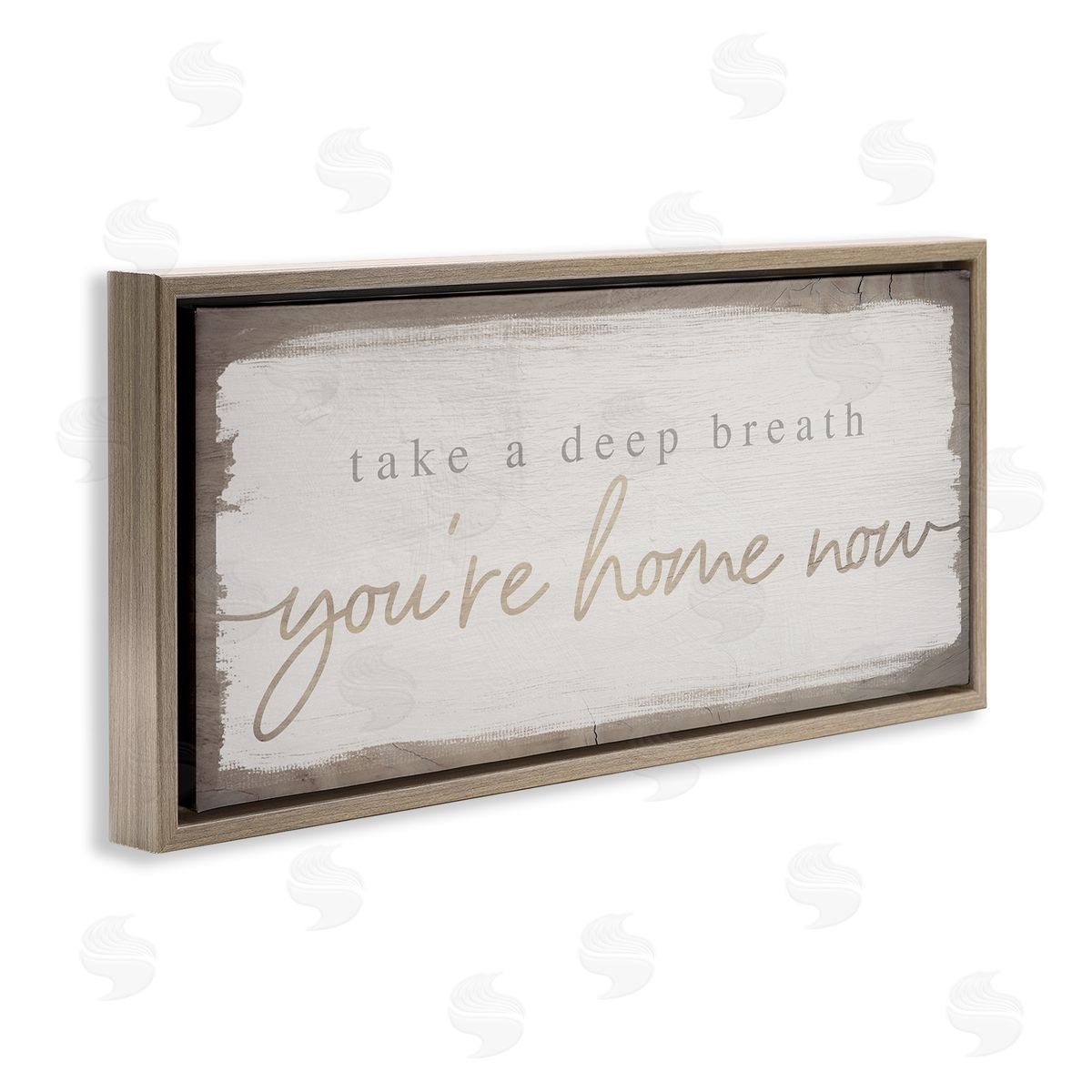 You're Home Now Weathered Chic Brown Floating Frame Canvas Wall Art, Home Decor by Stupell Studio