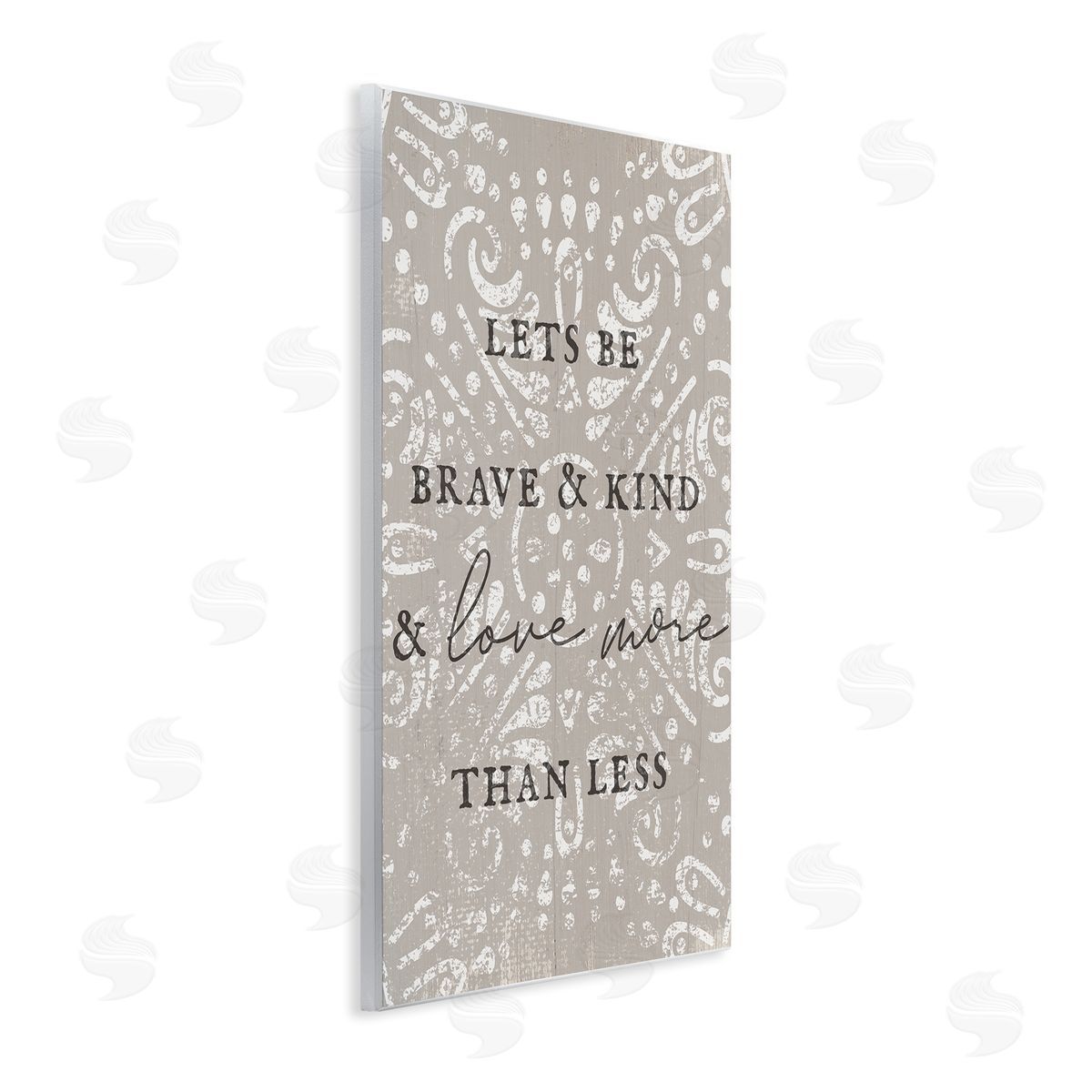 Stupell Studio Love More Than Less Boho Pattern Typography Phrase Wall Plaque Art Print