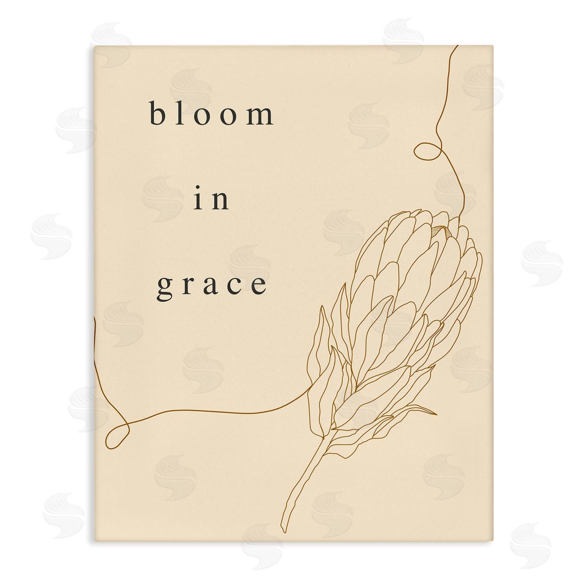 Stupell Studio Bloom In Grace Minimalistic Plant Blossom Line Drawing Stretched Canvas Wall Art Print