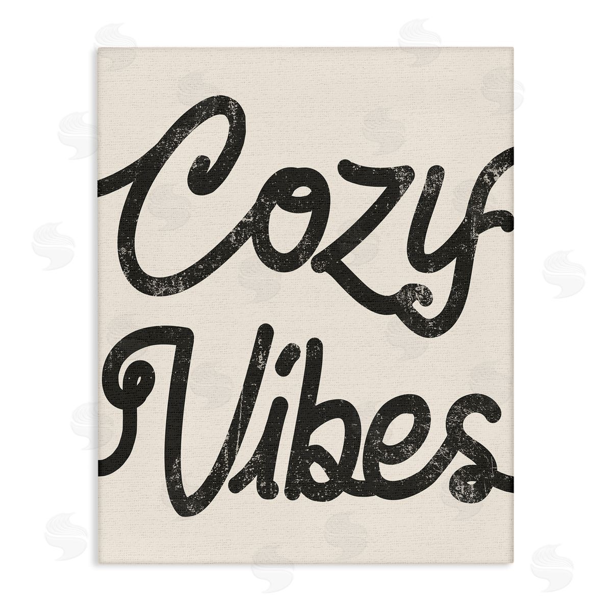 Stupell Studio Cozy Vibes Retro Vintage Typography Phrase  Stretched Canvas Wall Art Print
