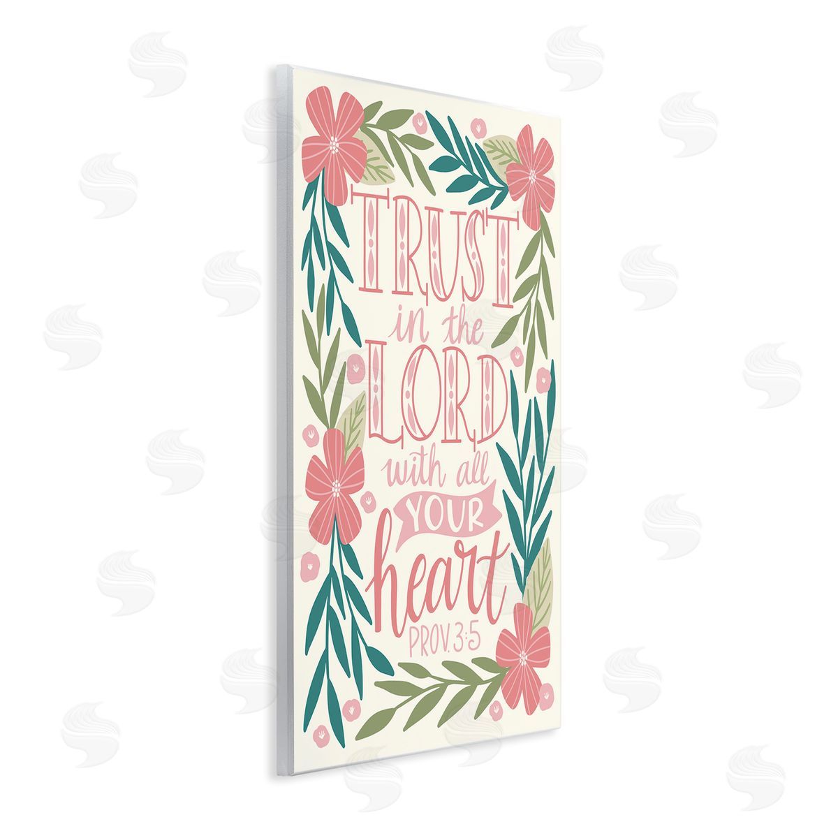 Taylor Shannons Trust The Lord Religious Proverb Floral Leaves   Wall Plaque Art Print