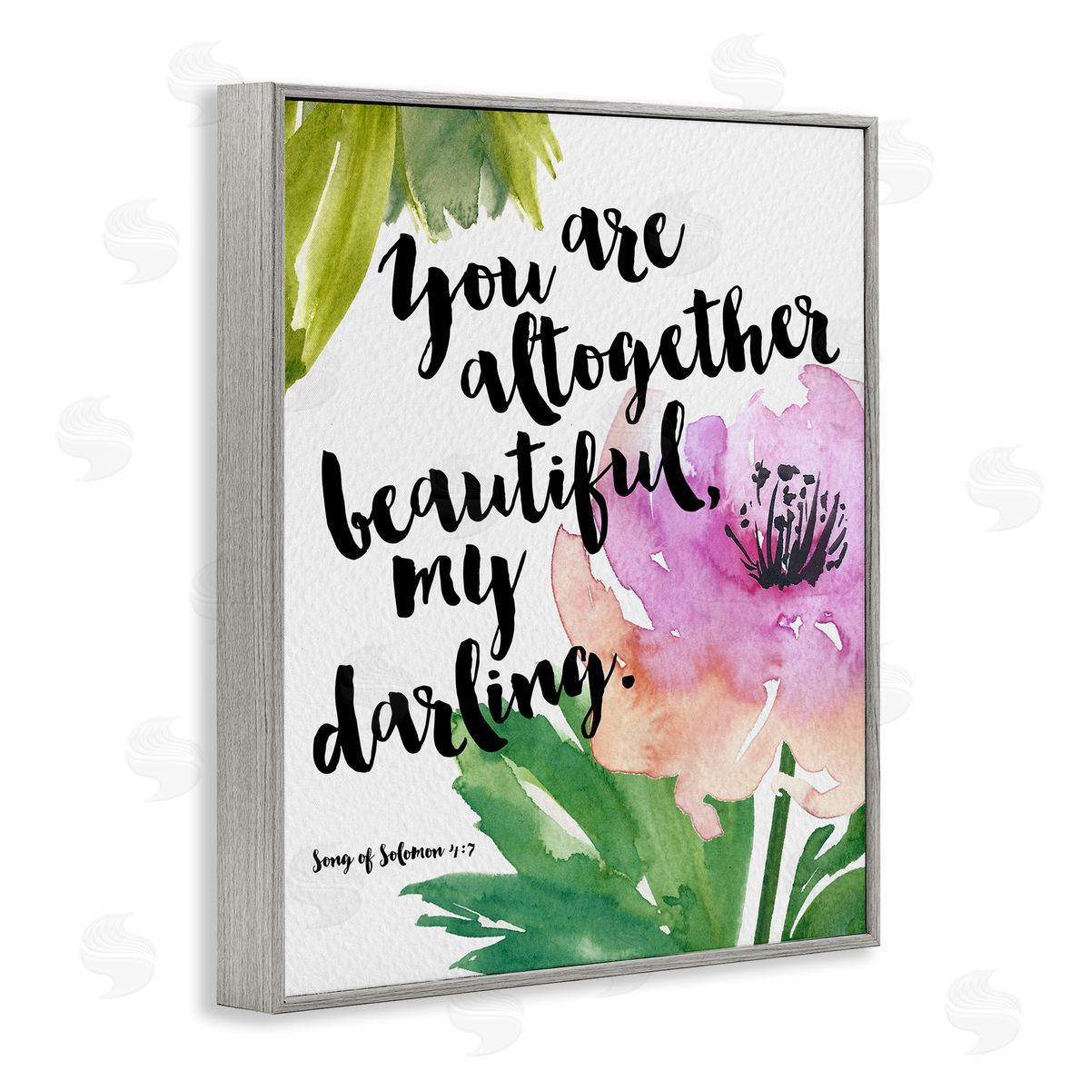 Amy Brinkman You Are Altogether Beautiful Spiritual Calligraphy Quote Gray Framed Giclee Wall Art Print