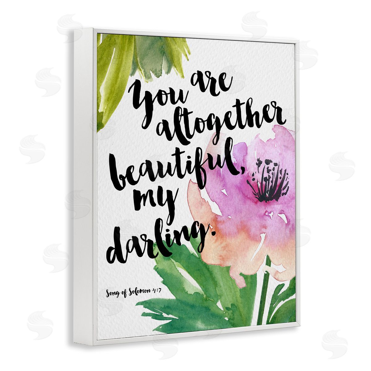 Amy Brinkman You Are Altogether Beautiful Spiritual Calligraphy Quote White Framed Giclee Wall Art Print