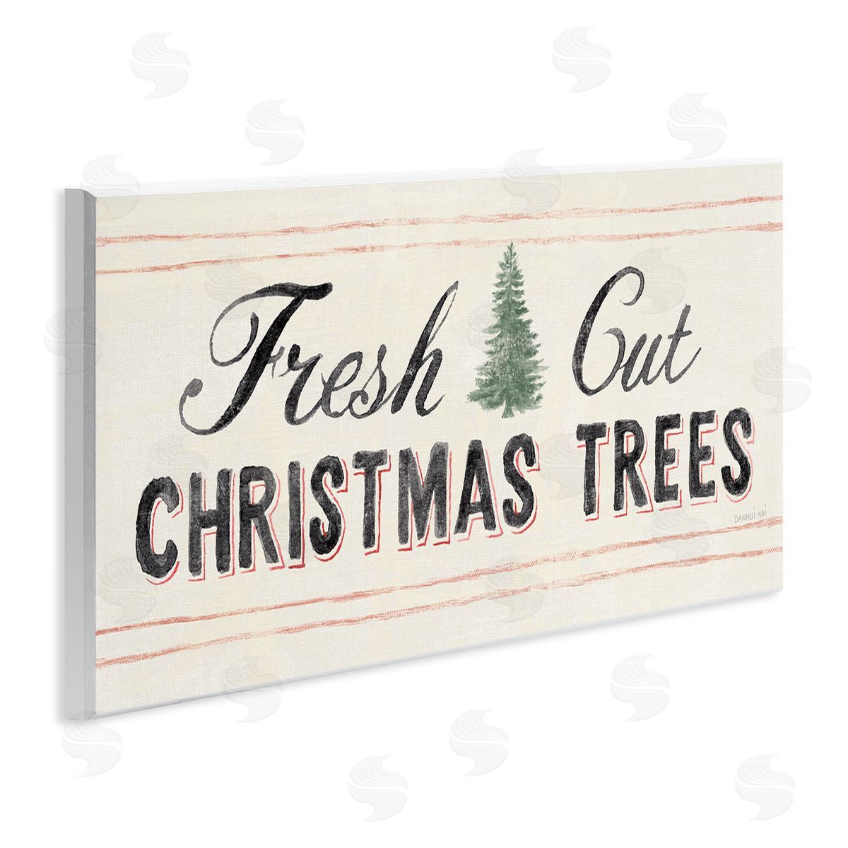 Fresh Cut Christmas Trees Vintage Wood Plaque Wall Art, Home Decor by Danhui Nai