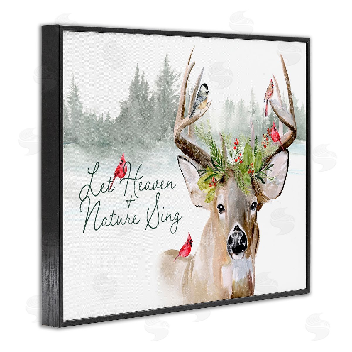 Motivational Winter Reindeer Black Frame Print Wall Art, Home Decor by Jennifer Paxton Parker
