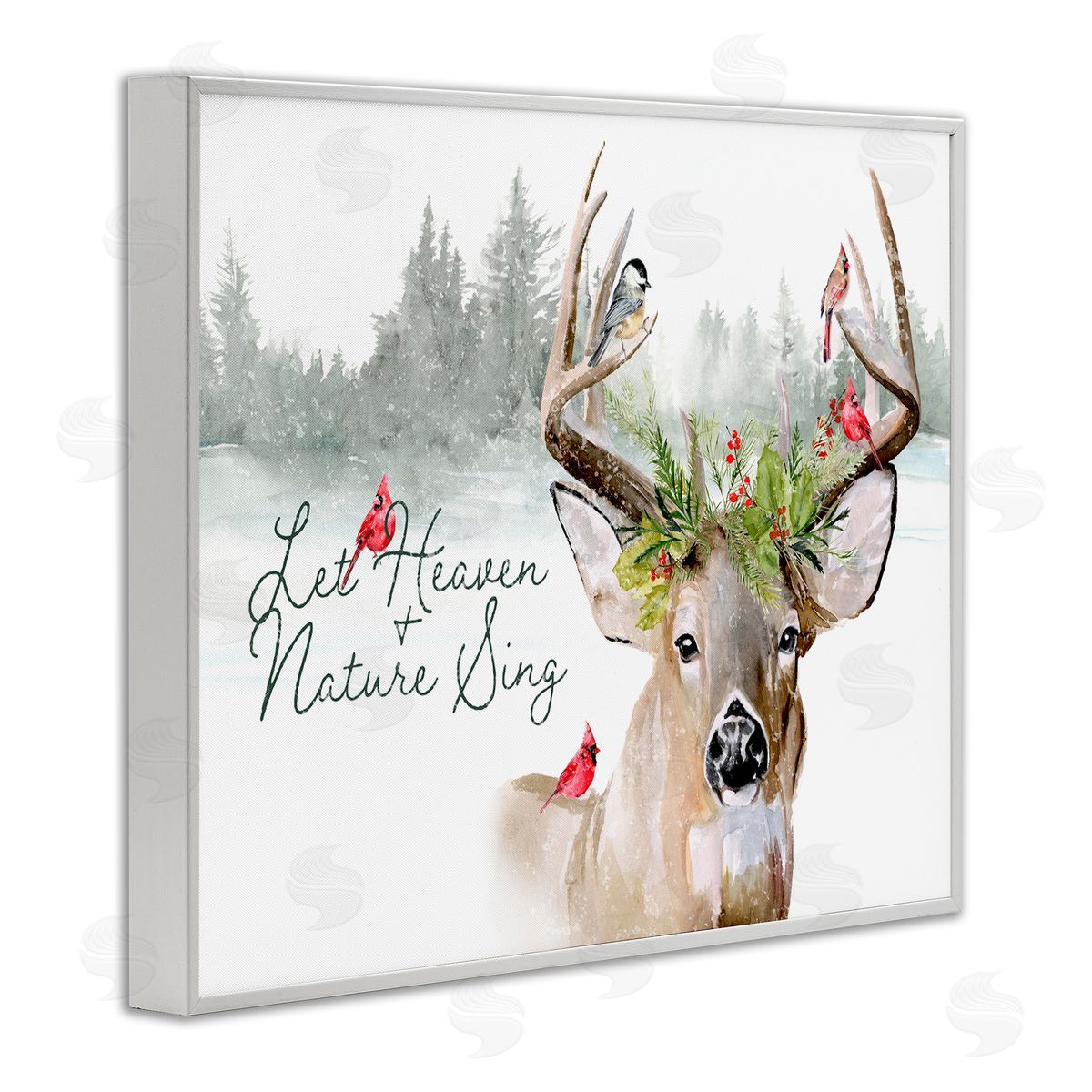 Motivational Winter Reindeer White Frame Print Wall Art, Home Decor by Jennifer Paxton Parker