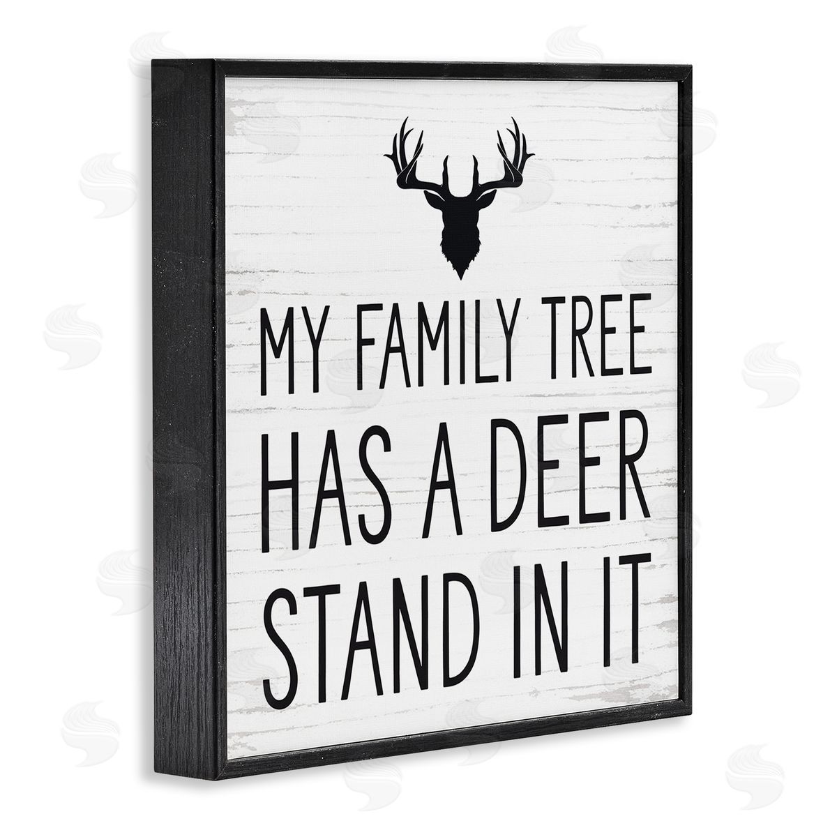 Lettered and Lined Witty Deer Quote Rustic Lodge Antlers Motif  Black Framed Glicee Wall Art Print