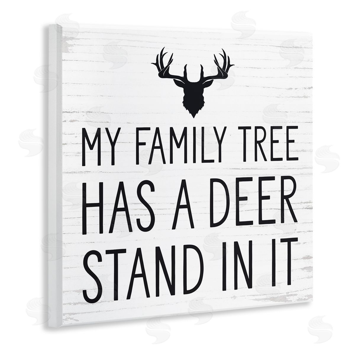Lettered and Lined Witty Deer Quote Rustic Lodge Antlers Motif  Wooden Wall Plaque Art Print