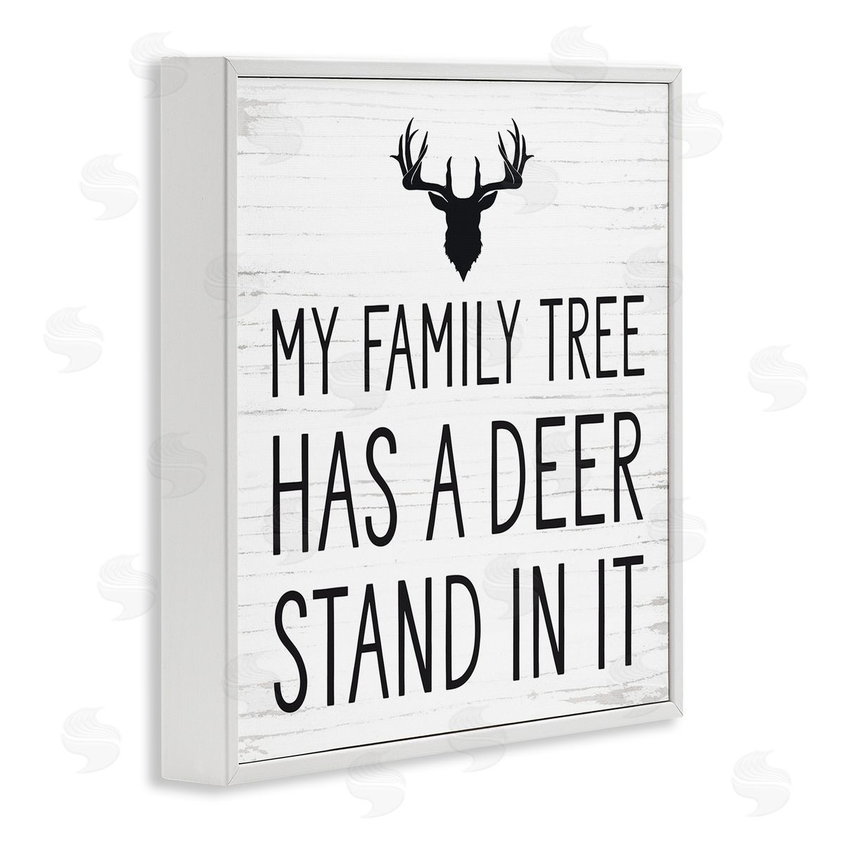 Lettered and Lined Witty Deer Quote Rustic Lodge Antlers Motif  White Framed Glicee Wall Art Print
