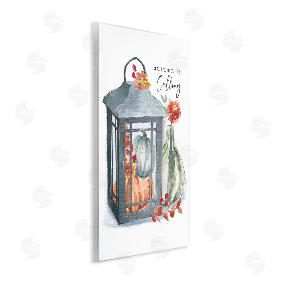 Courtney Morgenstern Autumn Is Calling Varied Gourds Floral Arrangement Watercolor Wall Plaque Art Print