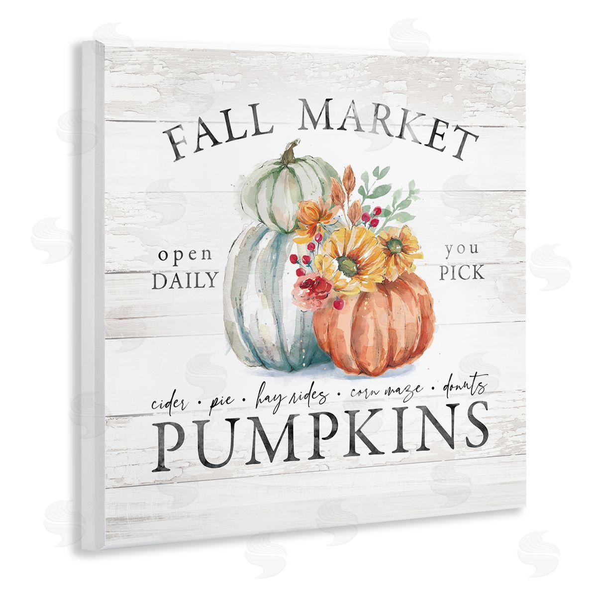Fall Country Market Pumpkins Wood Plaque Wall Art, Home Decor by Courtney Morgenstern