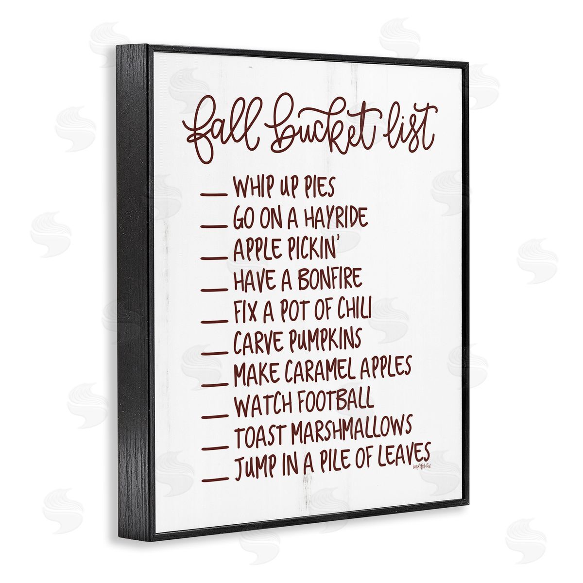 Imperfect Dust Fall Bucket List Seasonal Typography Grain Pattern Black Framed Giclee Wall Art Print