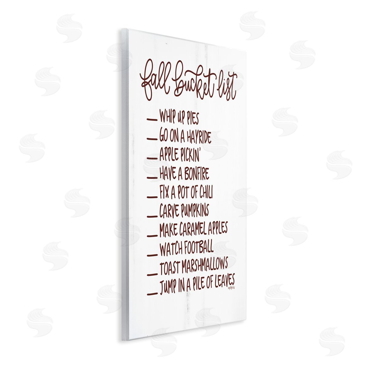 Imperfect Dust Fall Bucket List Seasonal Typography Grain Pattern Wall Plaque Art Print