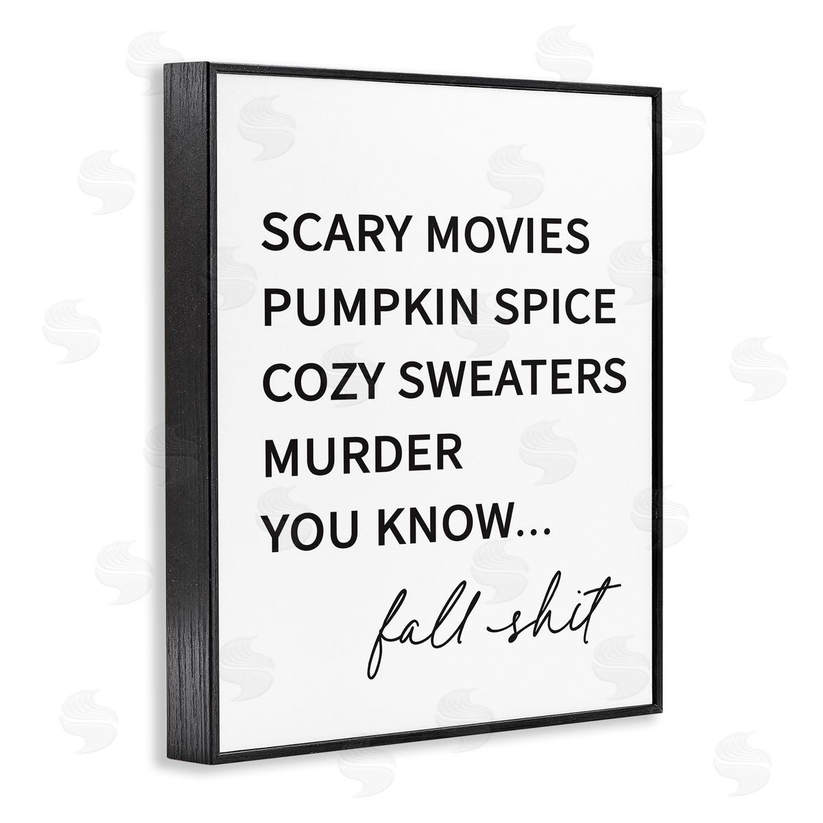 Lettered and Lined Fall Sh** Humorous Seasonal Autumn Typography List Black Framed Giclee Wall Art Print