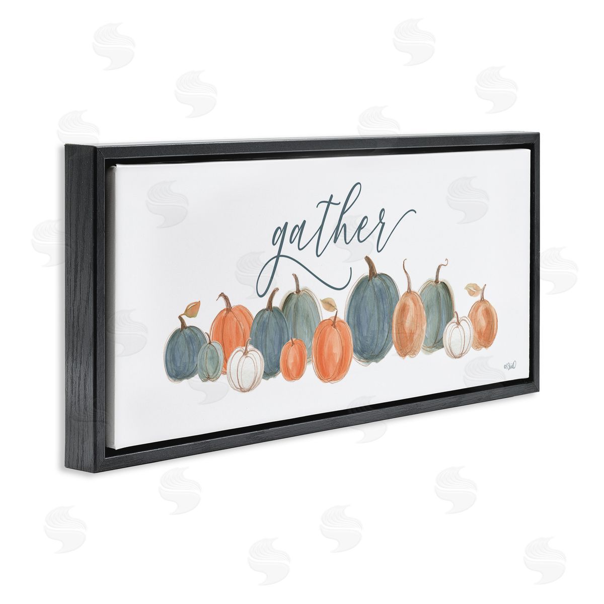 Kate Sherrill Gather Cursive Script Minimal Autumnal Pumpkins Arrangement