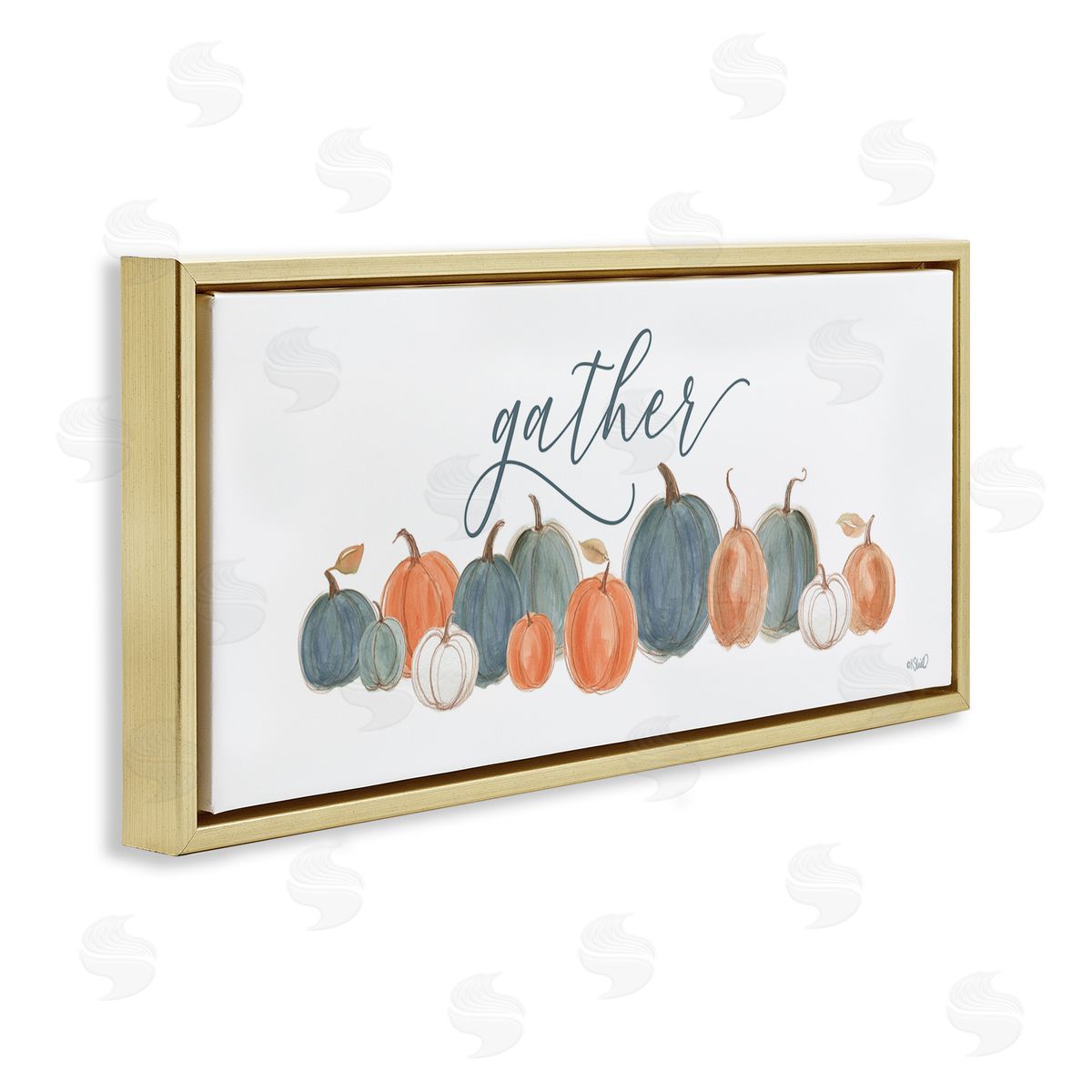 Kate Sherrill Gather Cursive Script Minimal Autumnal Pumpkins Arrangement