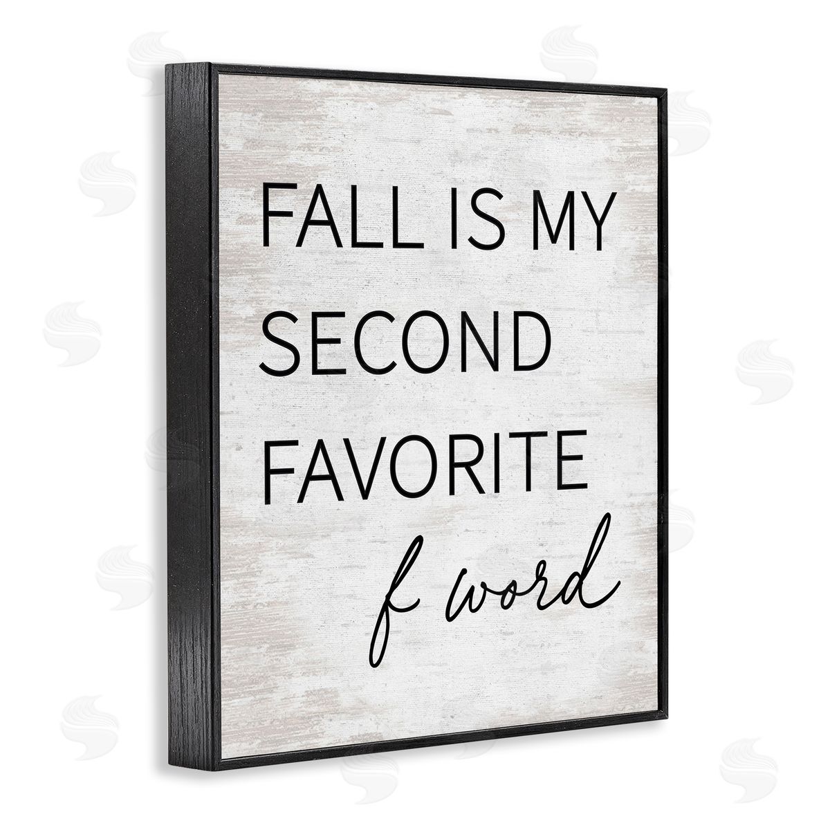 Lettered and Lined Humorous Fall Phrase Witty Typography Rustic Pattern Black Framed Giclee Wall Art Print