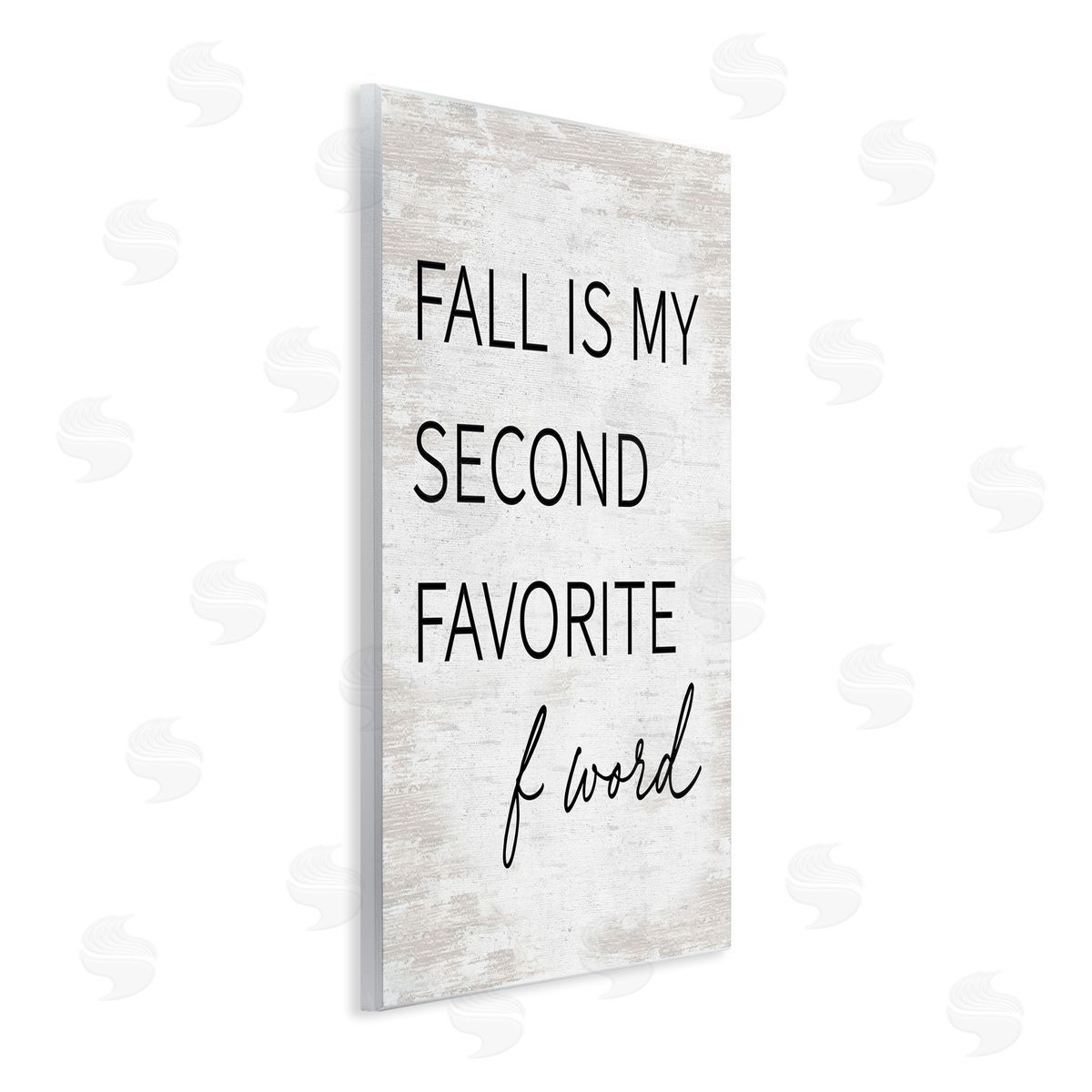 Lettered and Lined Humorous Fall Phrase Witty Typography Rustic Pattern Wall Plaque Art Print