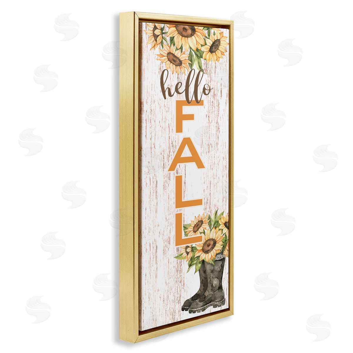 Susan Ball Hello Fall Vertical Typography Autumn Sunflower Blooms
