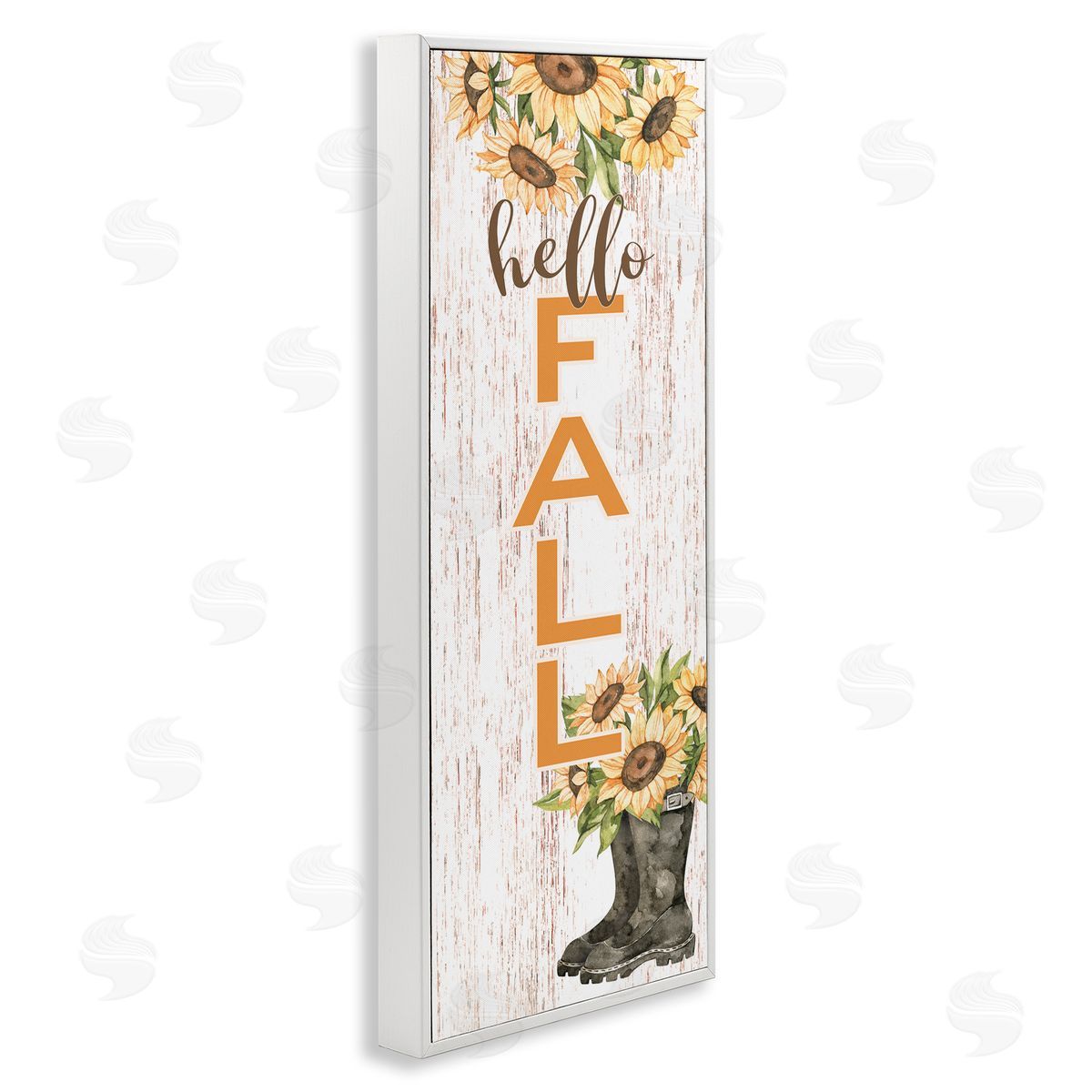 Susan Ball Hello Fall Vertical Typography Autumn Sunflower Blooms