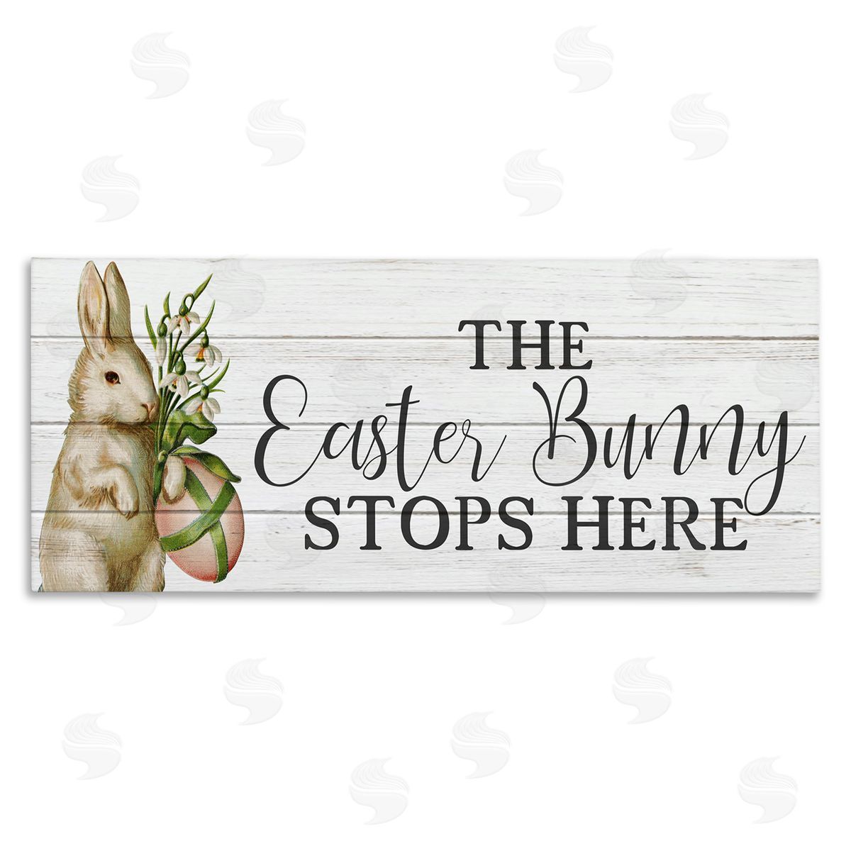 Anne Bailey Easter Bunny Stops Here Country Grain Pattern Phrase
