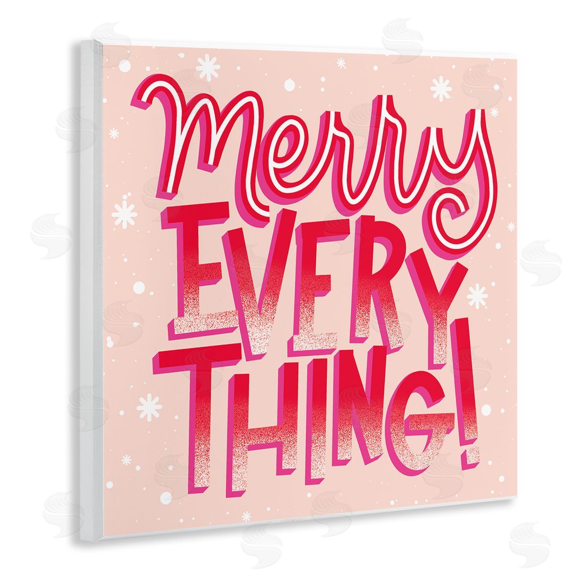 Hey Bre! Creative Studio Merry Everything Festive Winter Holiday Patterned Typography  Wooden Wall Plaque Art Print