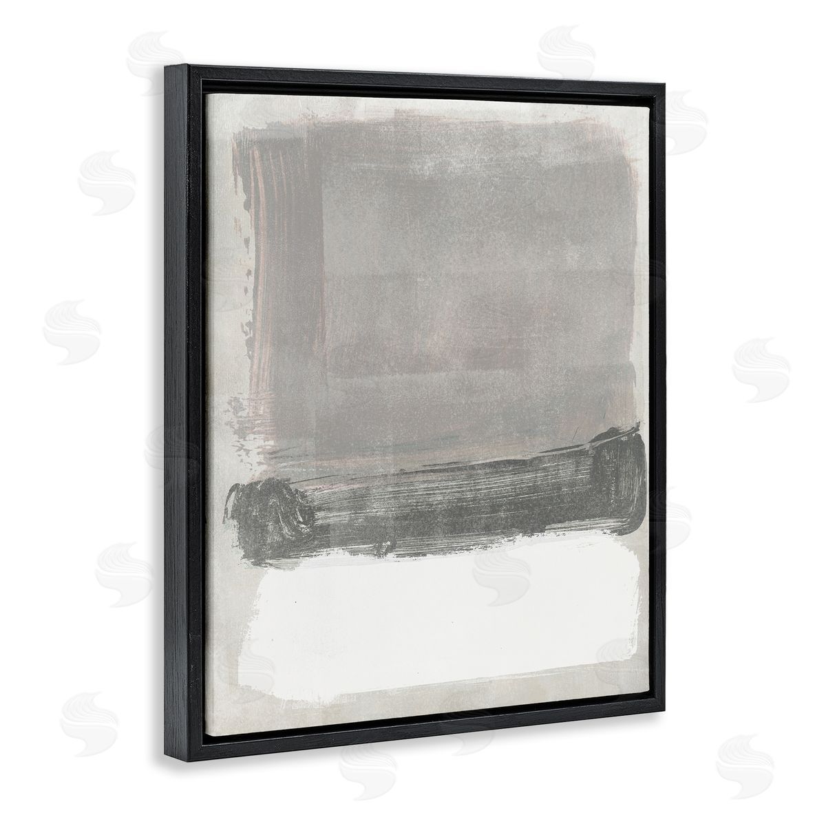 Jennifer Paxton Parker Blocked Neutral Tones Abstract Brushstrokes Shapes Black Floating Frame Canvas Wall Art Print