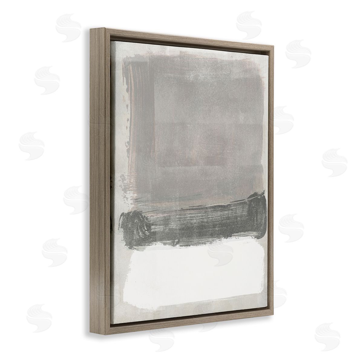Jennifer Paxton Parker Blocked Neutral Tones Abstract Brushstrokes Shapes Brown Floating Frame Canvas Wall Art Print