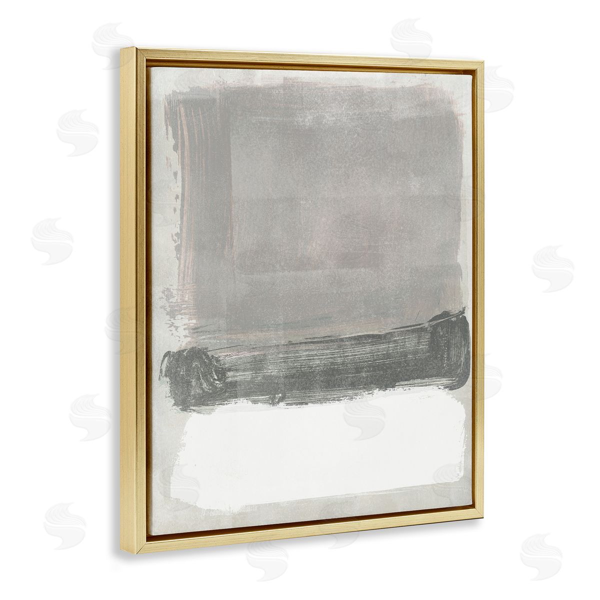 Jennifer Paxton Parker Blocked Neutral Tones Abstract Brushstrokes Shapes Gold Floating Frame Canvas Wall Art Print