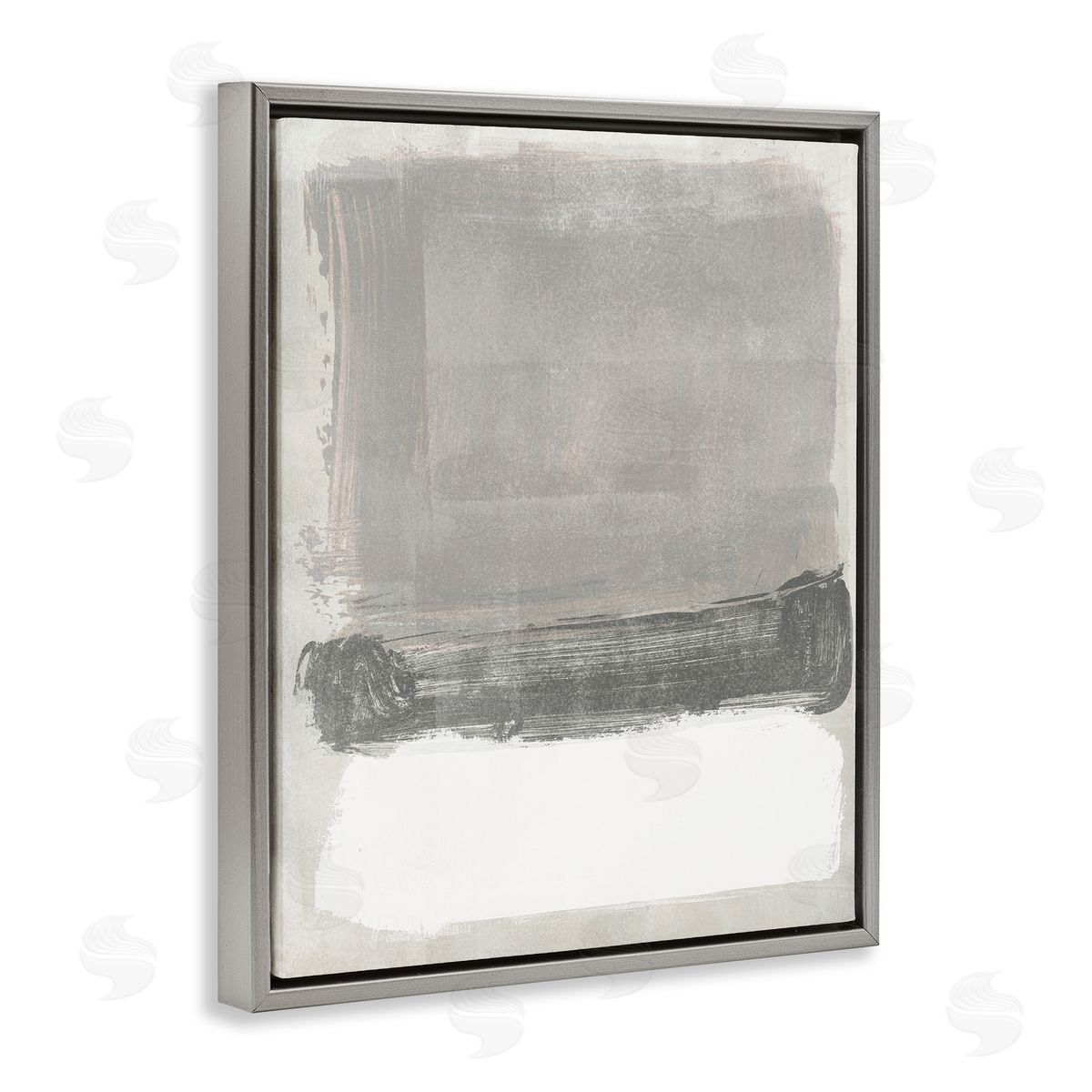 Jennifer Paxton Parker Blocked Neutral Tones Abstract Brushstrokes Shapes Gray Floating Frame Canvas Wall Art Print